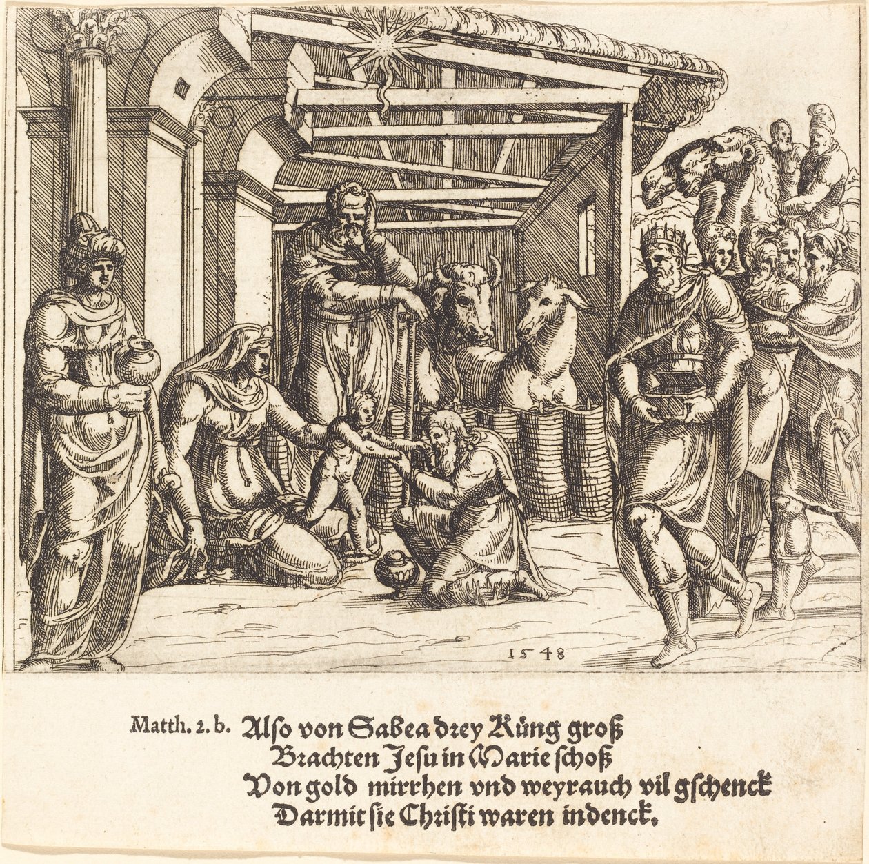 La adoración de los magos, 1548 de Augustin Hirschvogel