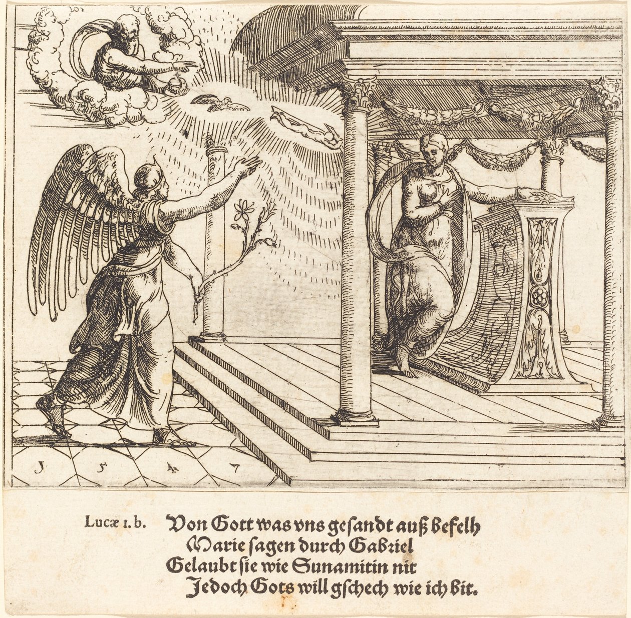 La Anunciación, 1547 de Augustin Hirschvogel