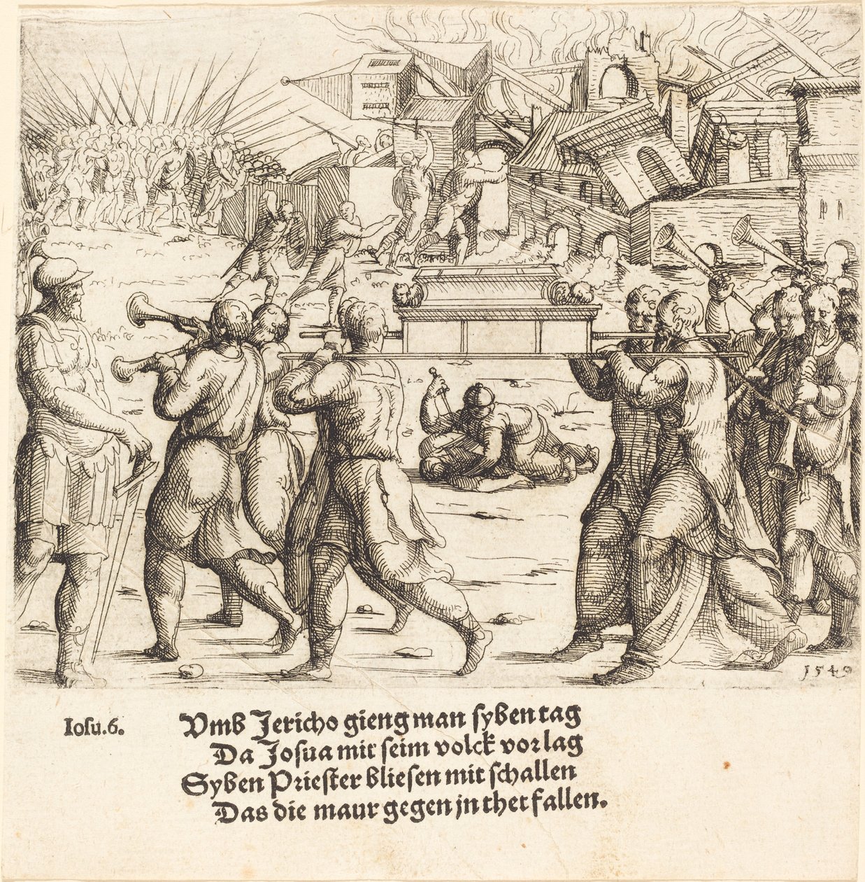 La caída de Jericó, 1540 de Augustin Hirschvogel