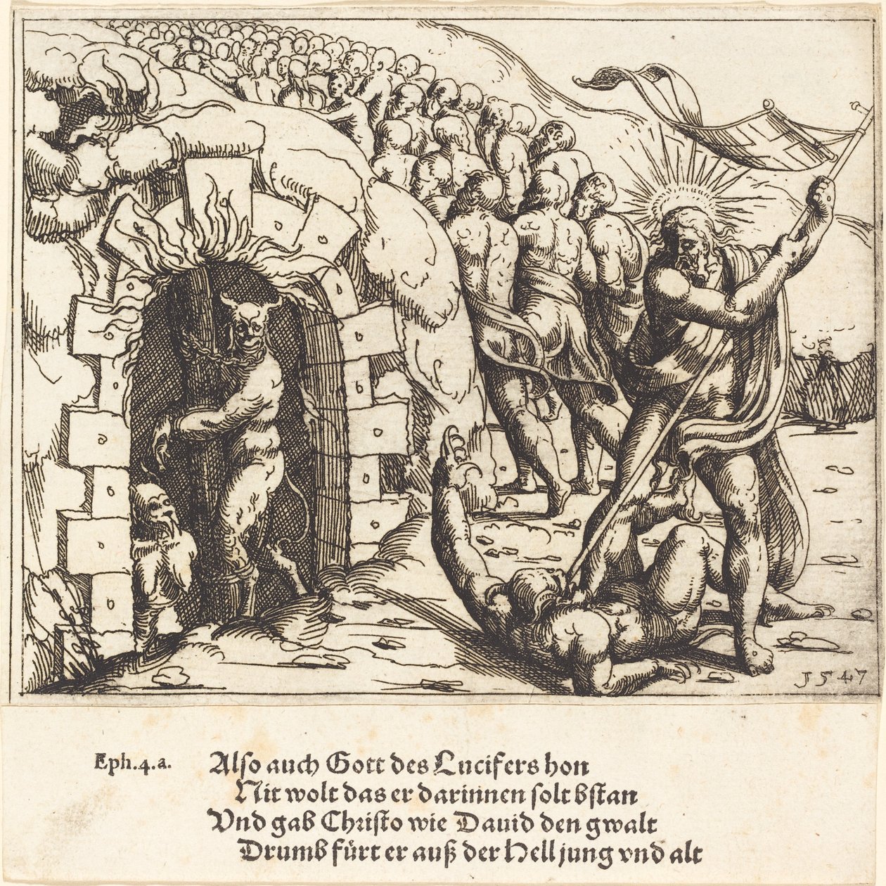 El descenso de Cristo al infierno, 1547 de Augustin Hirschvogel