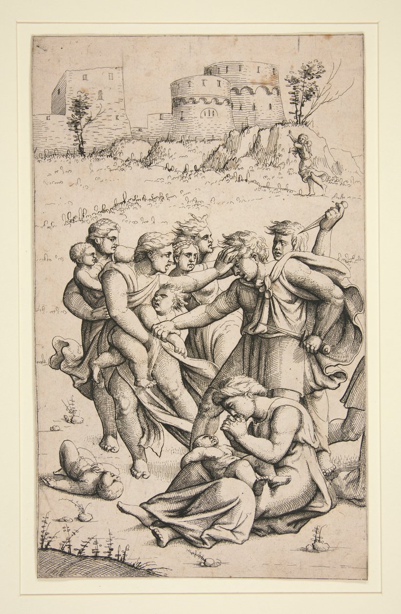 La Masacre de los Inocentes (hoja central de una serie de 3 hojas) de Augustin Hirschvogel