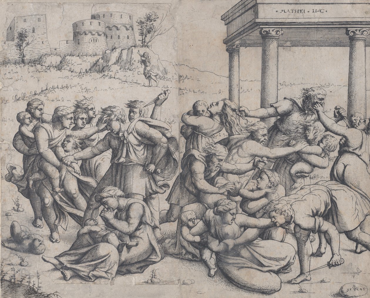 La masacre de los inocentes, 1545 de Augustin Hirschvogel