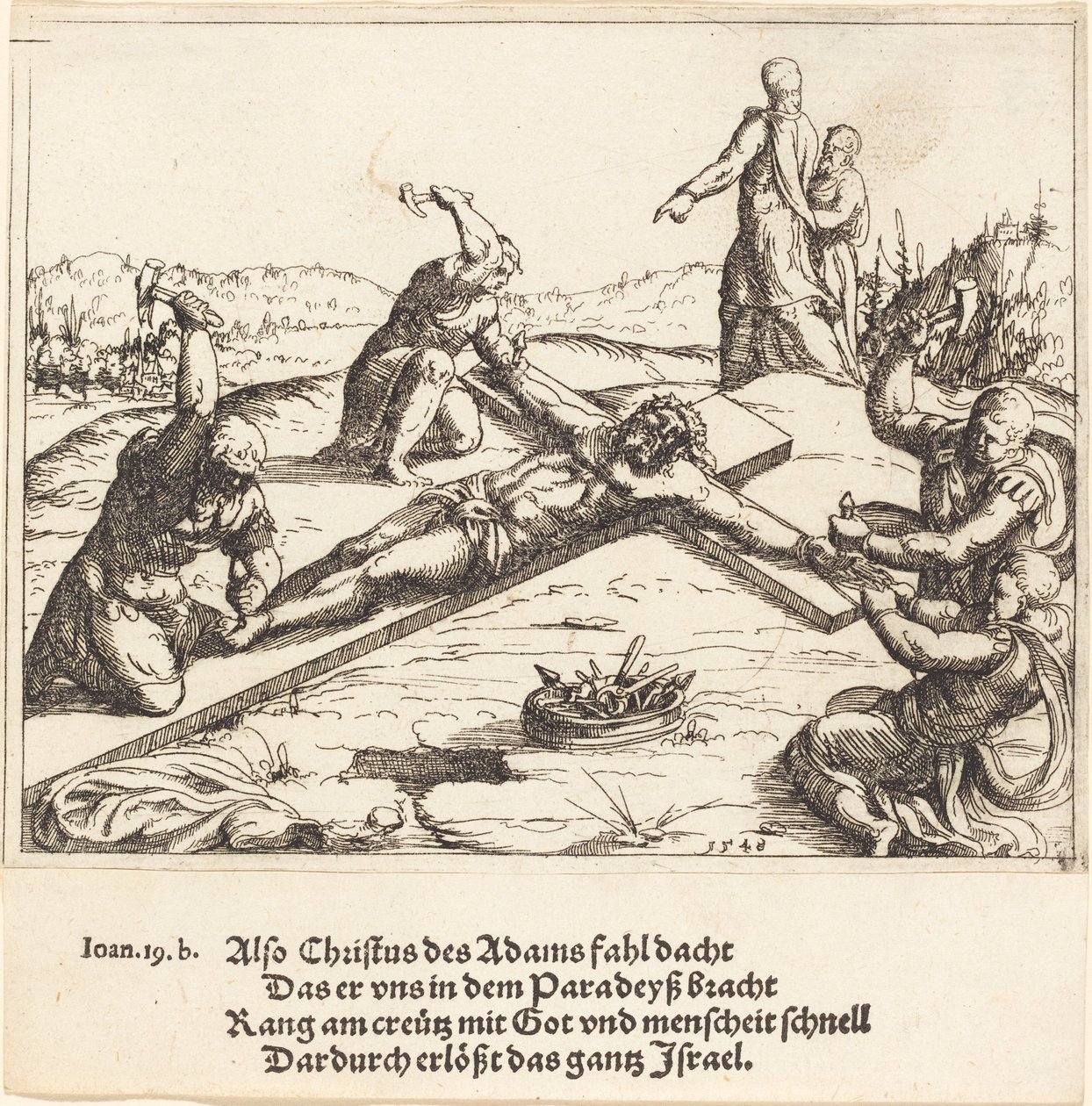 La crucifixión de Augustin Hirschvogel