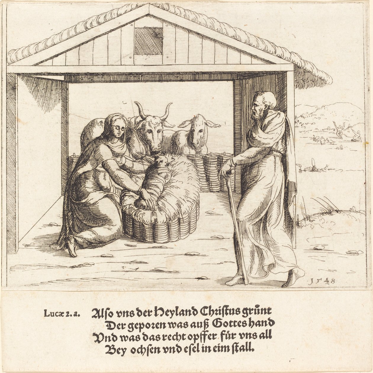 La Natividad, 1548 de Augustin Hirschvogel
