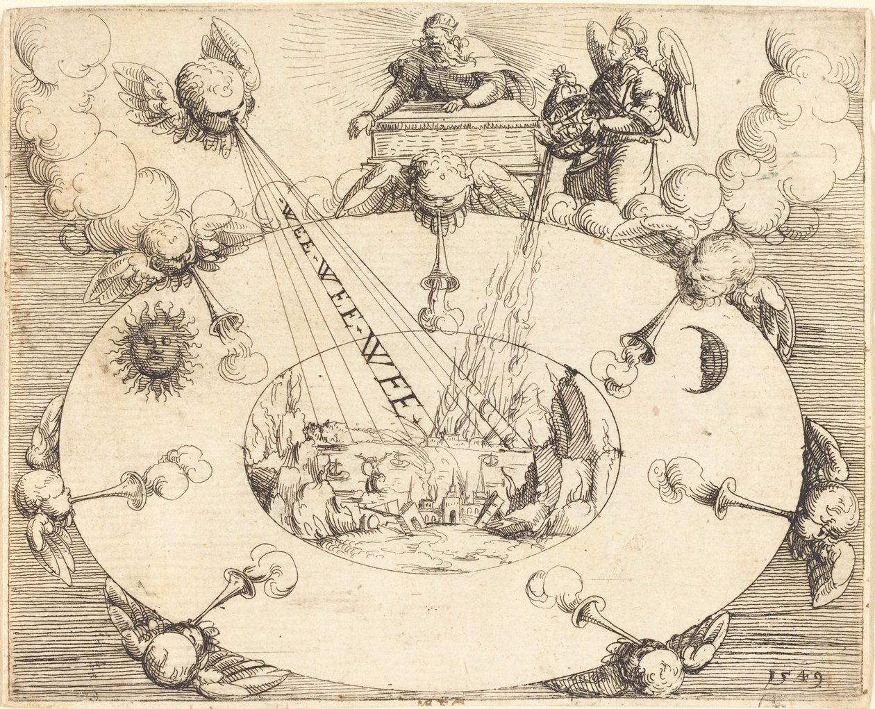 La apertura del séptimo sello, 1549 de Augustin Hirschvogel