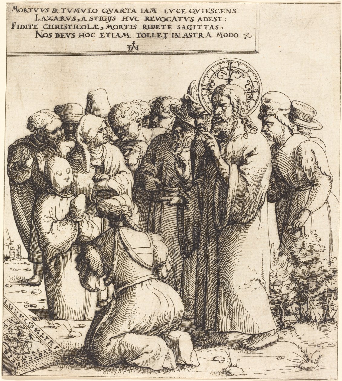La resurrección de Lázaro, 1545 de Augustin Hirschvogel