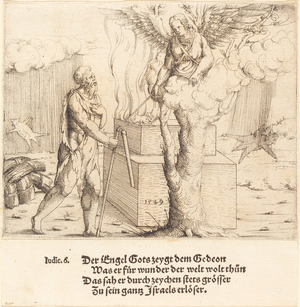 El sacrificio de Gedeón de Augustin Hirschvogel