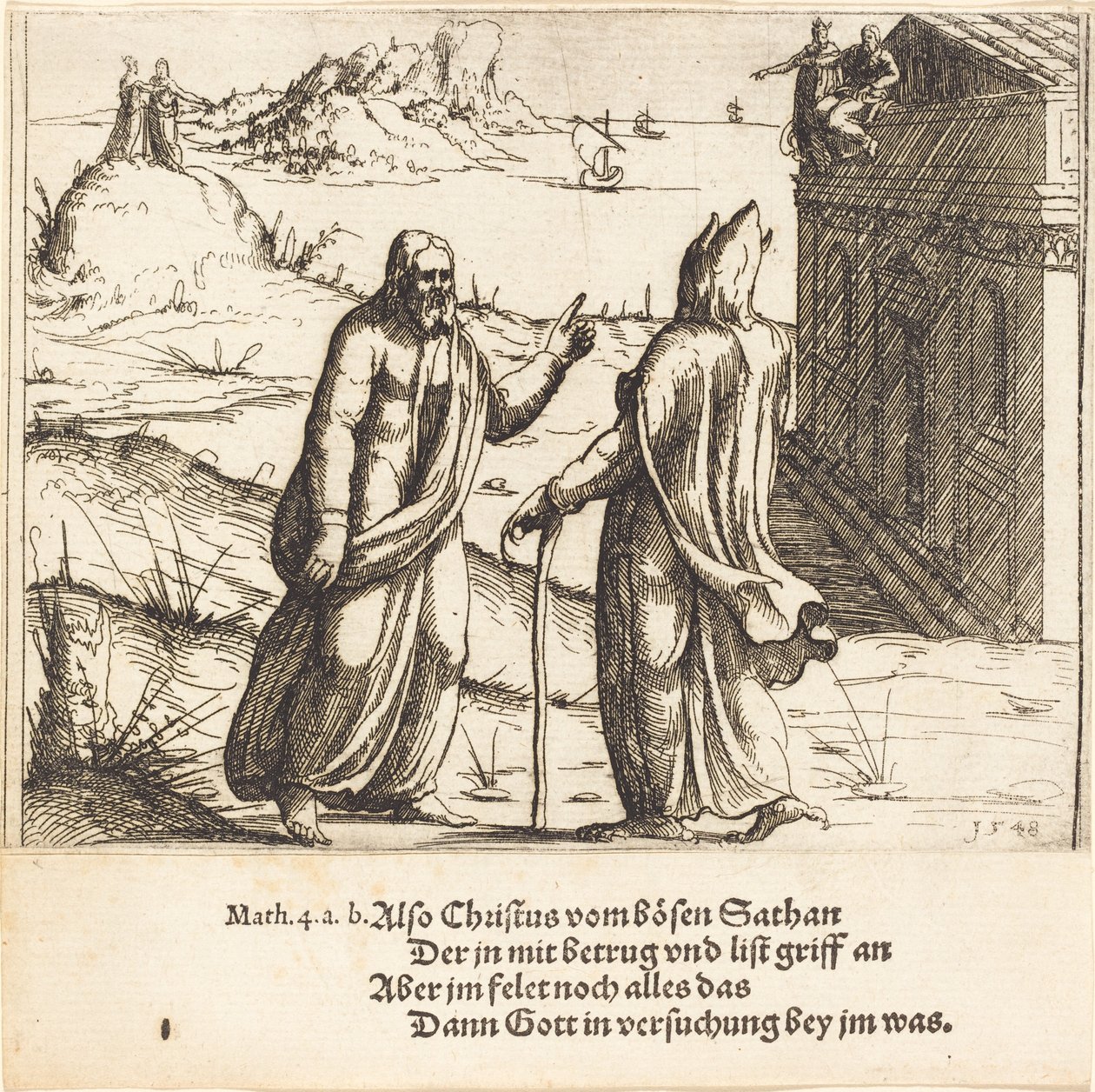 La tentación de Cristo de Augustin Hirschvogel