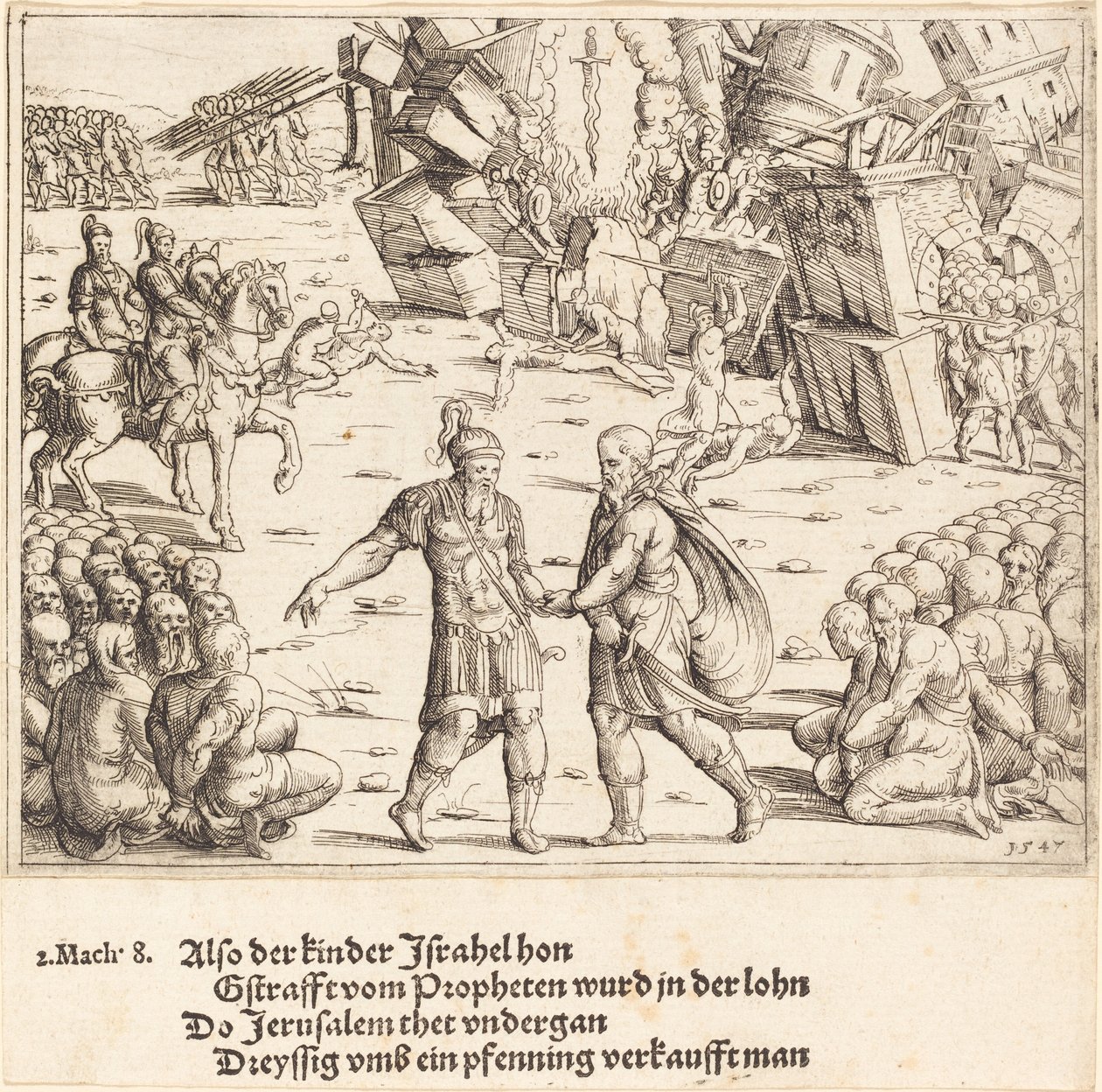 La victoria de Judas Macabeo sobre Niccanor de Augustin Hirschvogel