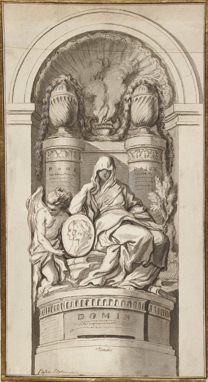 Estudio para un Monumento Funerario, 1750 de Augustin Pajou