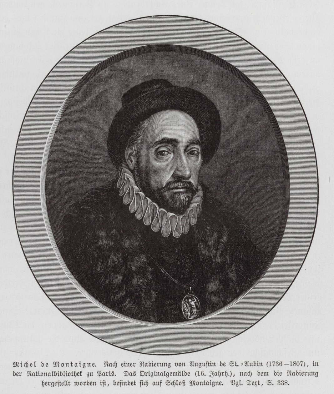 Michel de Montaigne, filósofo francés (grabado) de Augustin de (after) Saint-Aubin