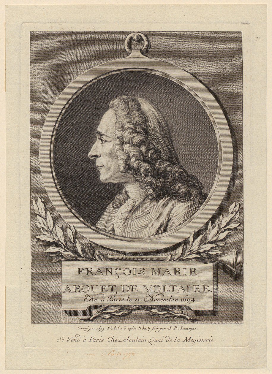 Retrato de François Marie Arouet de Voltaire de Augustin de Saint-Aubin