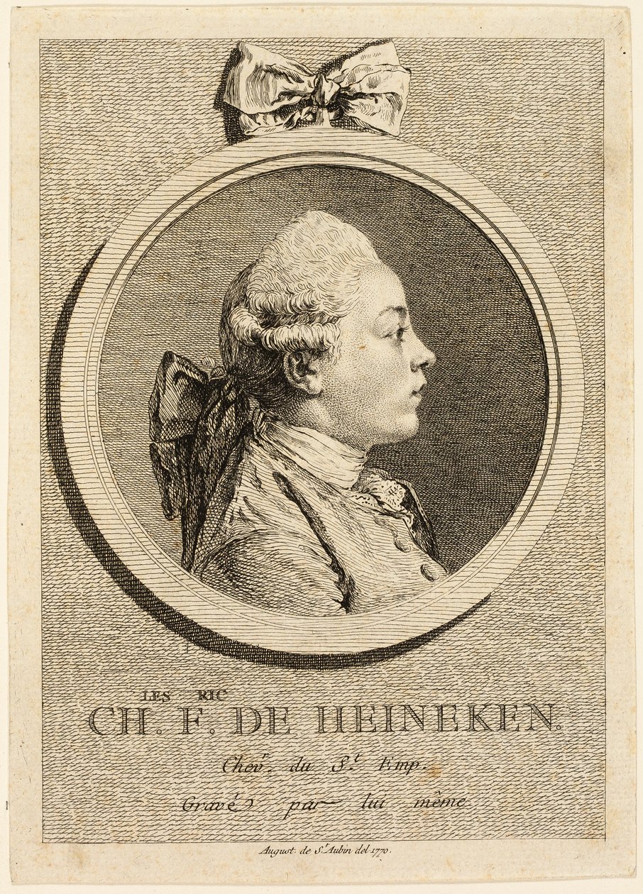 Retrato de Charles Frederick de Heincken de Augustin de Saint-Aubin