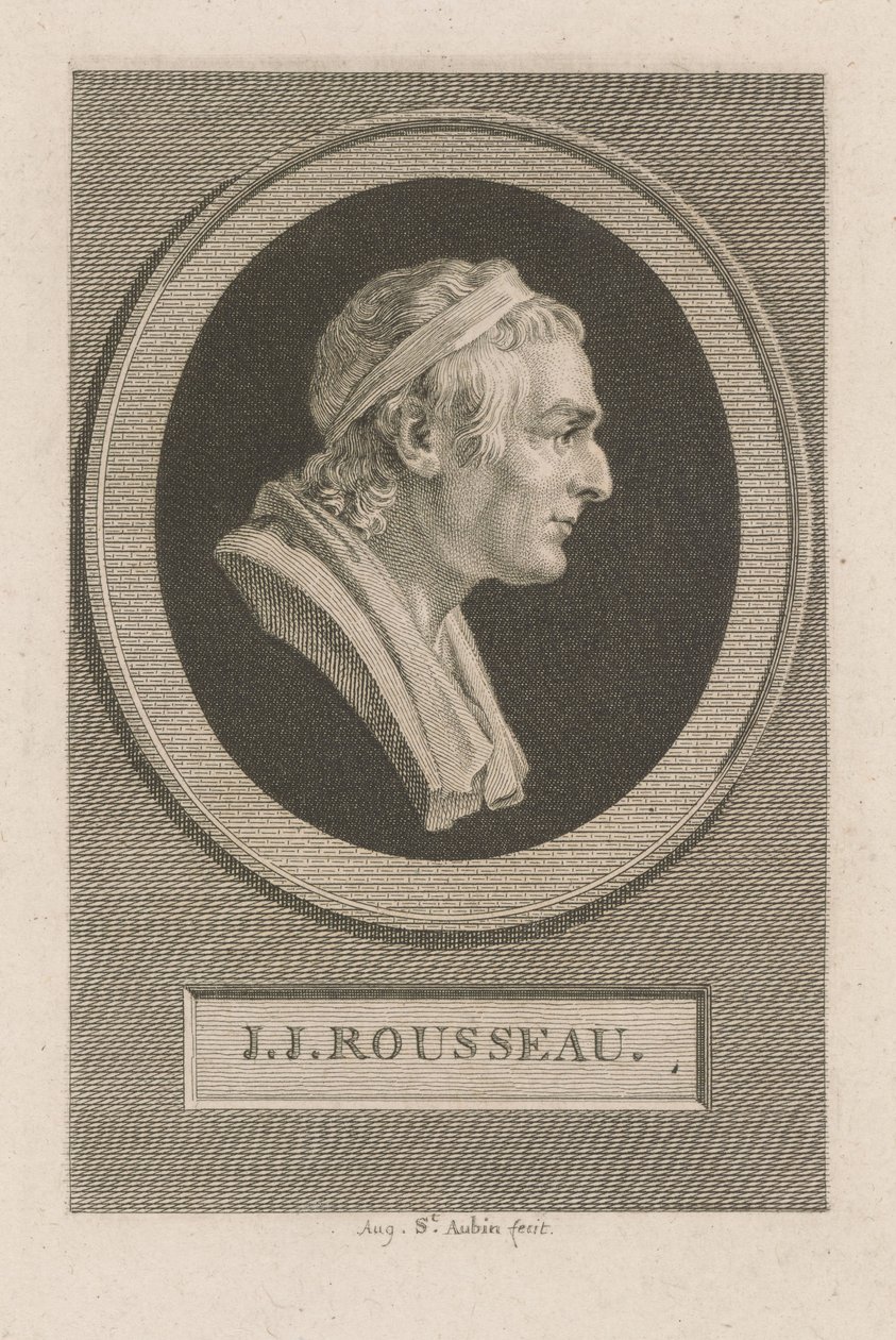 Retrato de J. J. Rousseau de Augustin de Saint-Aubin