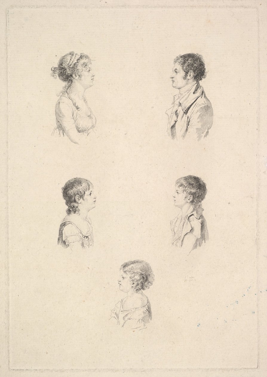La familia Renouard de Augustin de Saint Aubin