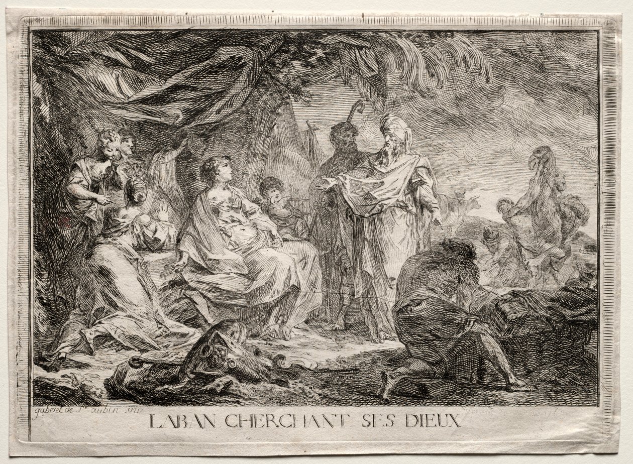 Labán buscando sus dioses de Augustin de Saint Aubin