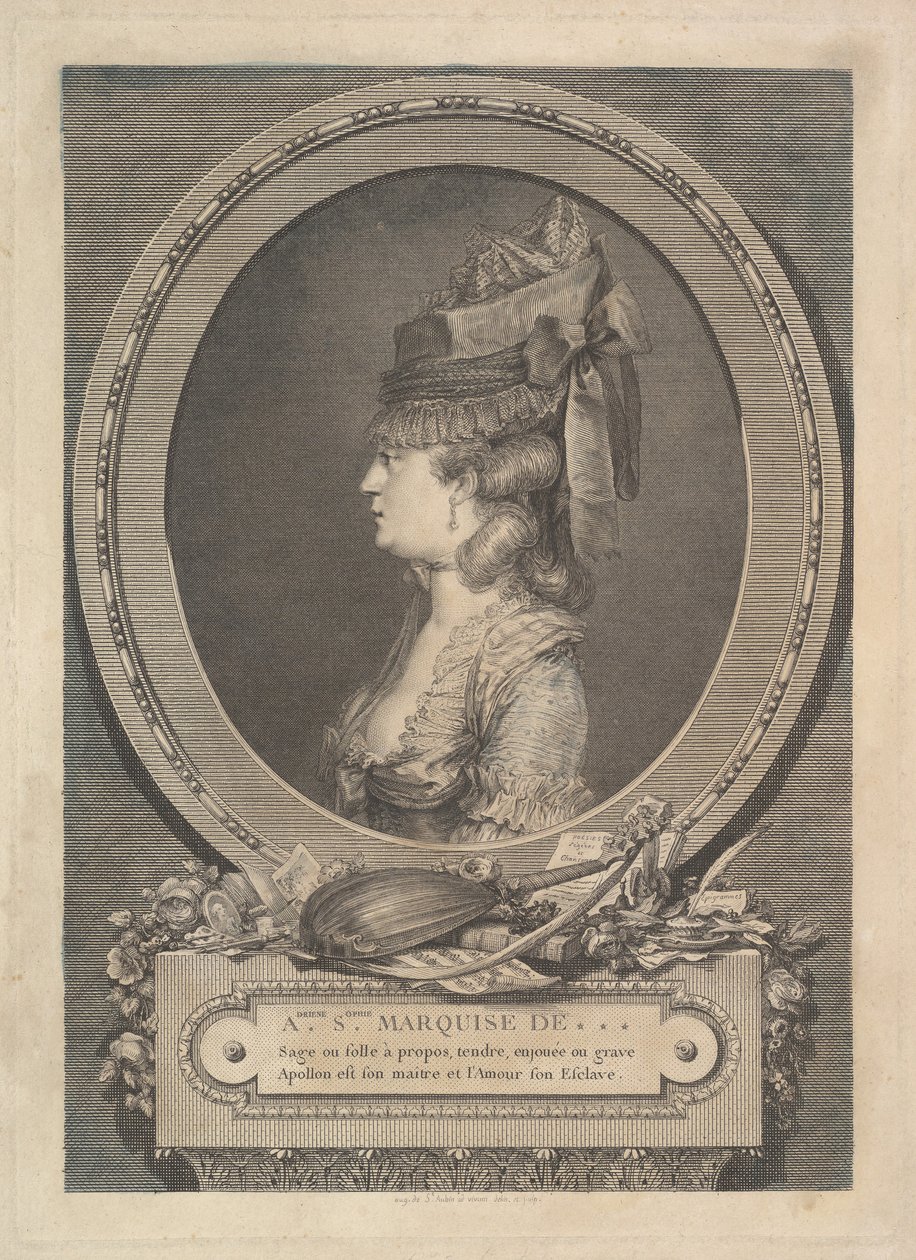 Retrato de Adrienne-Sophie Marquesa de *** de Augustin de Saint Aubin
