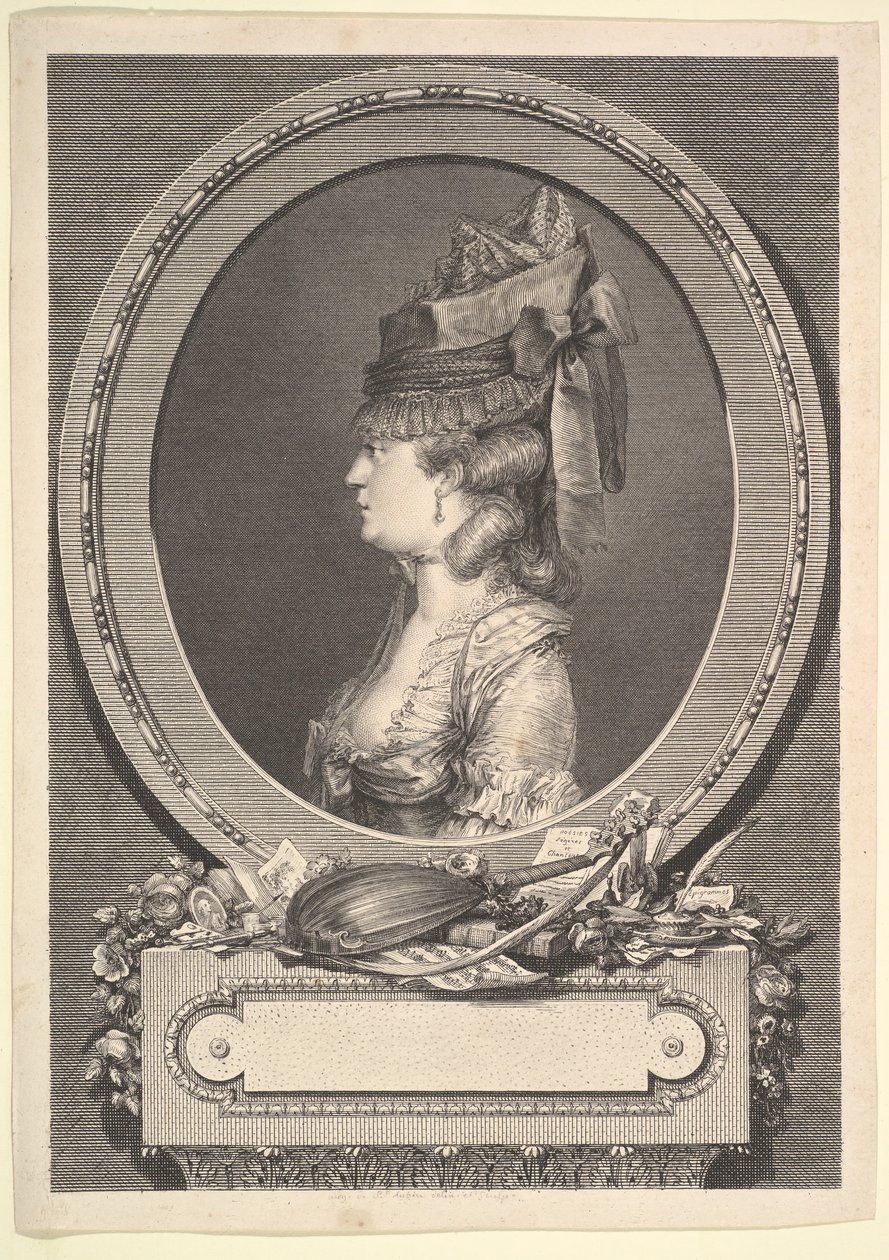 Retrato de Adrienne-Sophie Marquesa de ***, 1779 de Augustin de Saint Aubin