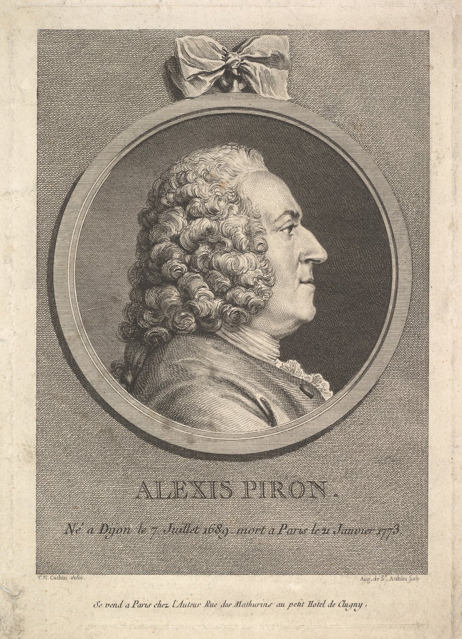 Retrato de Alexis Piron de Augustin de Saint Aubin