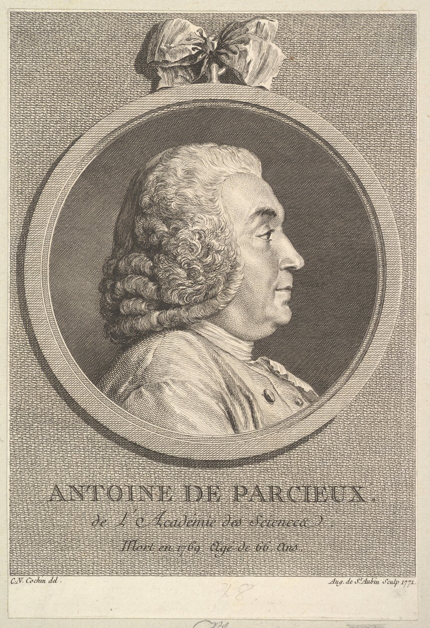 Retrato de Antoine de Parcieux de Augustin de Saint Aubin