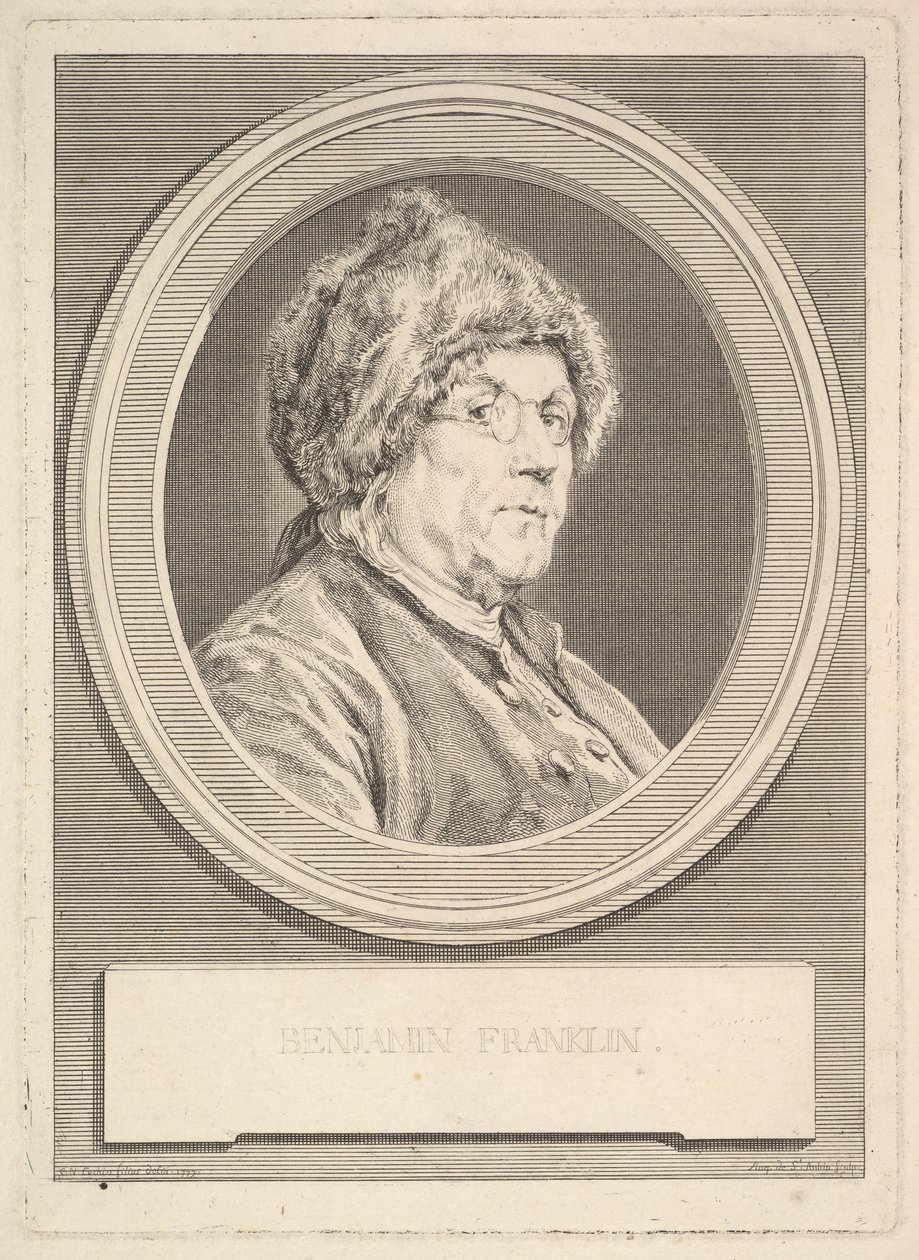 Retrato de Benjamin Franklin de Augustin de Saint Aubin