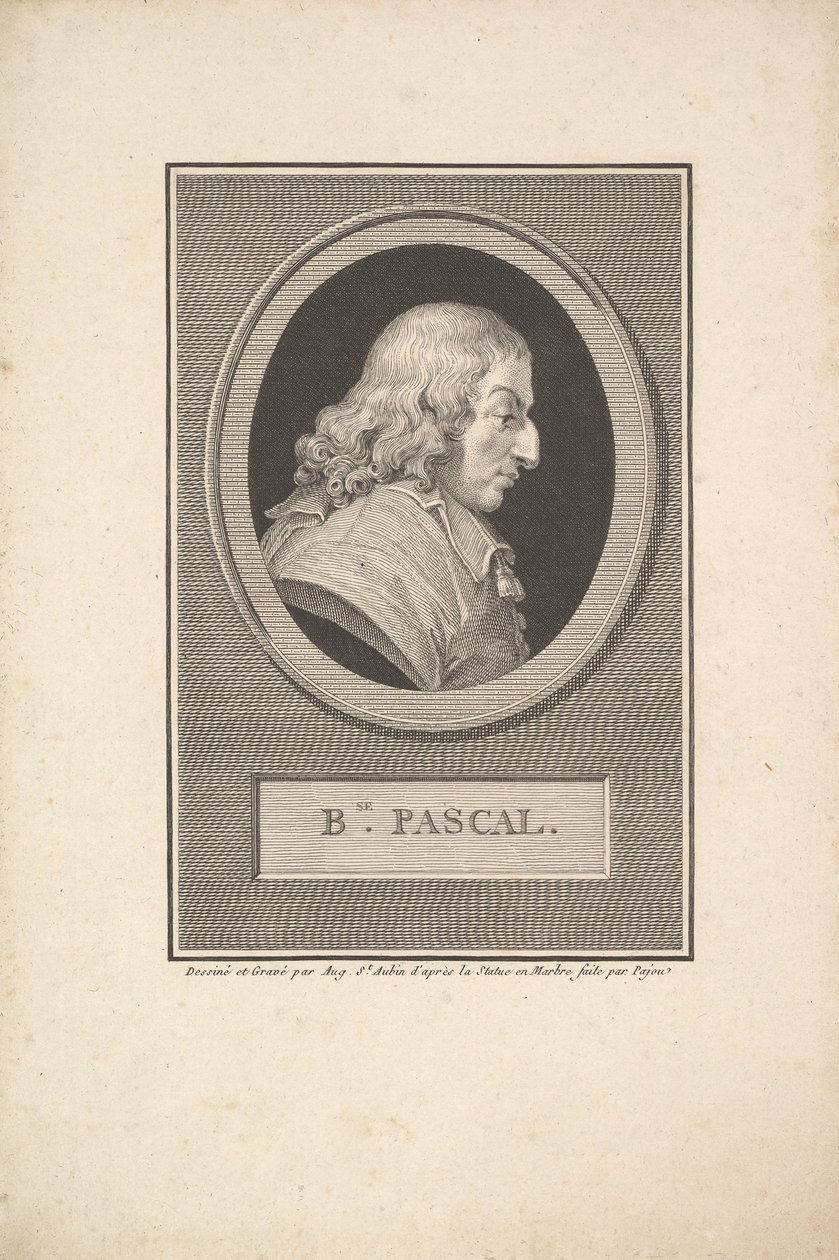 Retrato de Blaise Pascal, 1802 de Augustin de Saint Aubin