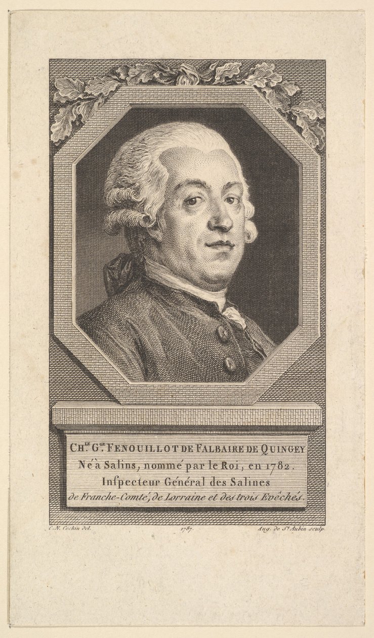 Retrato de Charles George Fenouillot de Falbaire de Quingey de Augustin de Saint Aubin
