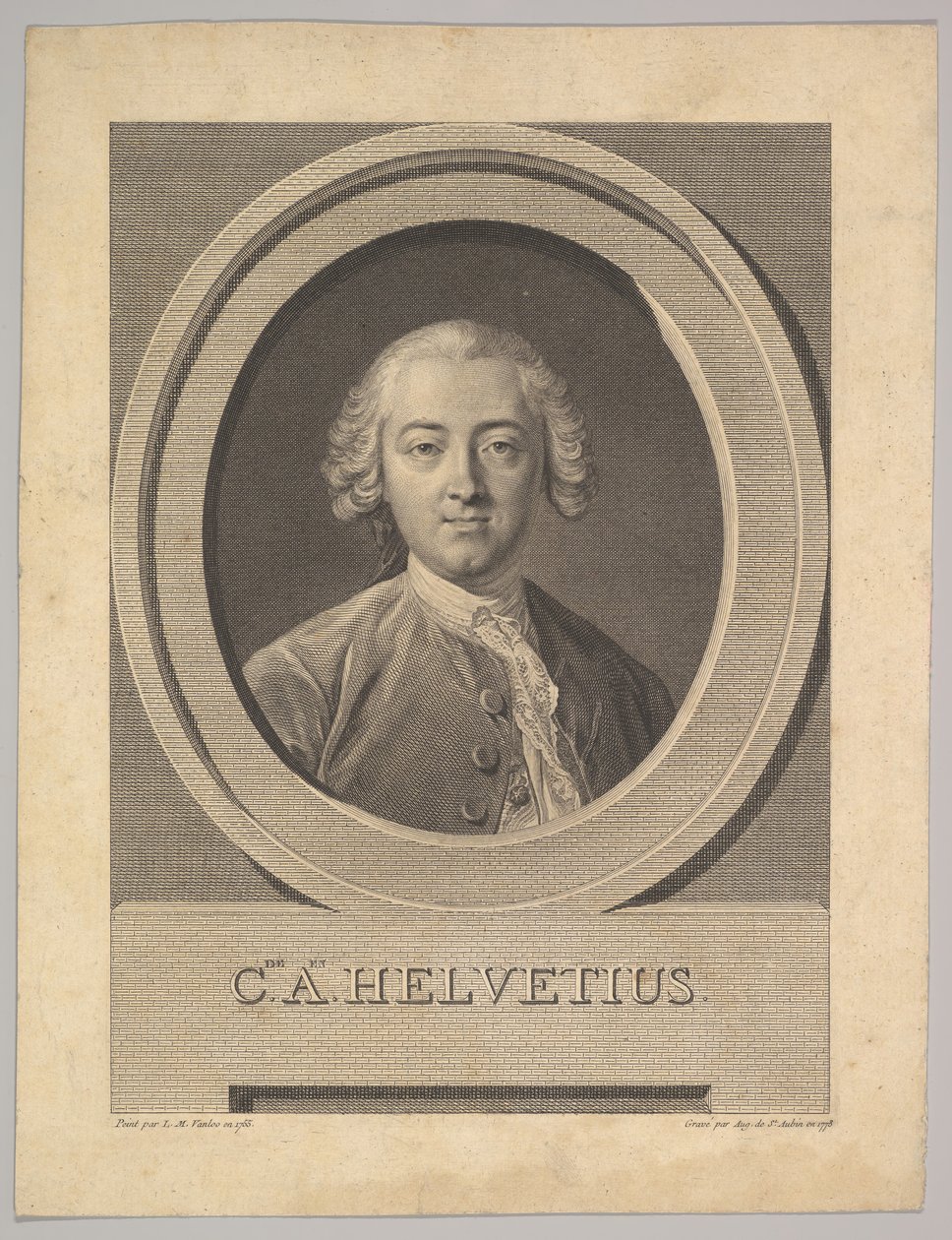 Retrato de Claude Adrien Helvétius 1715-1771, 1772 de Augustin de Saint Aubin