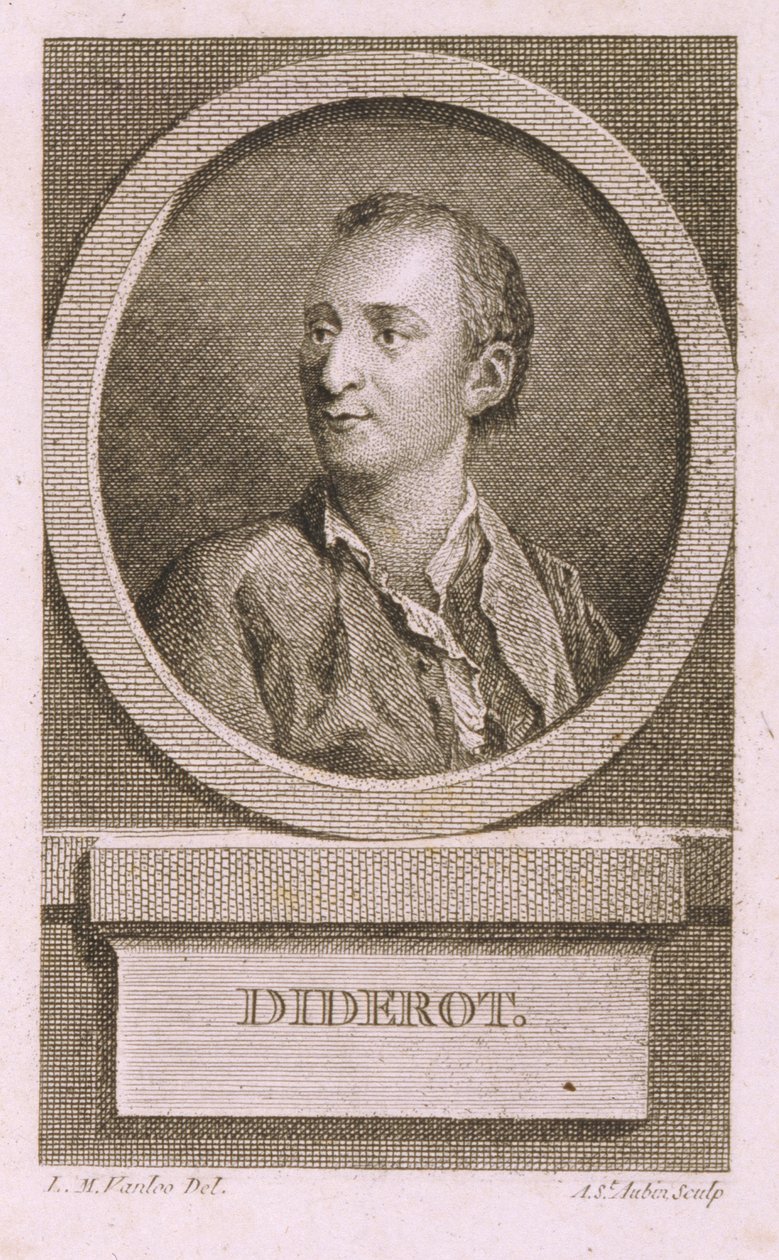Retrato de Denis Diderot, 1713-1784 de Augustin de Saint Aubin