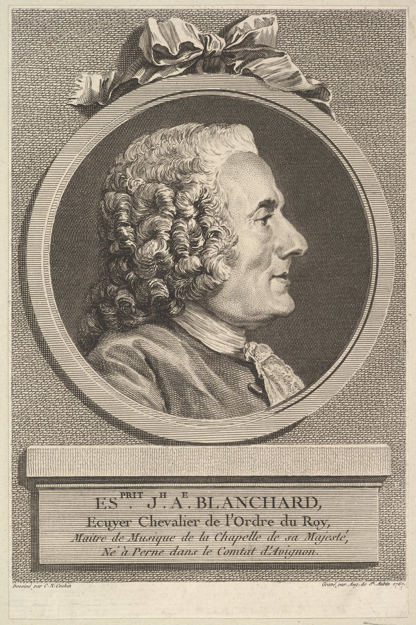 Retrato de Esprit-Joseph-Antoine Blanchard, 1767 de Augustin de Saint Aubin