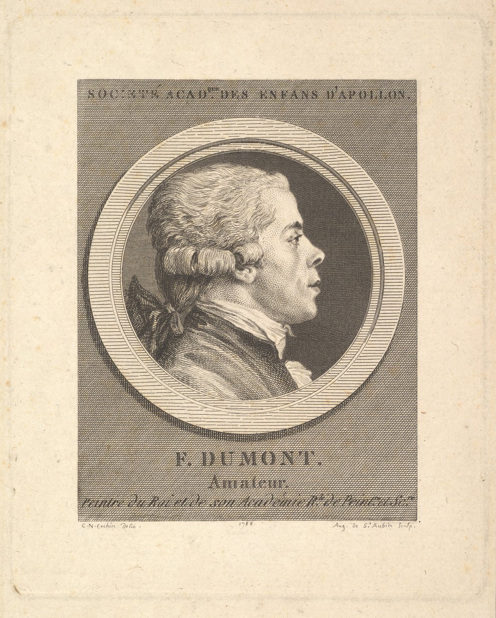 Retrato de François Dumont de Augustin de Saint Aubin