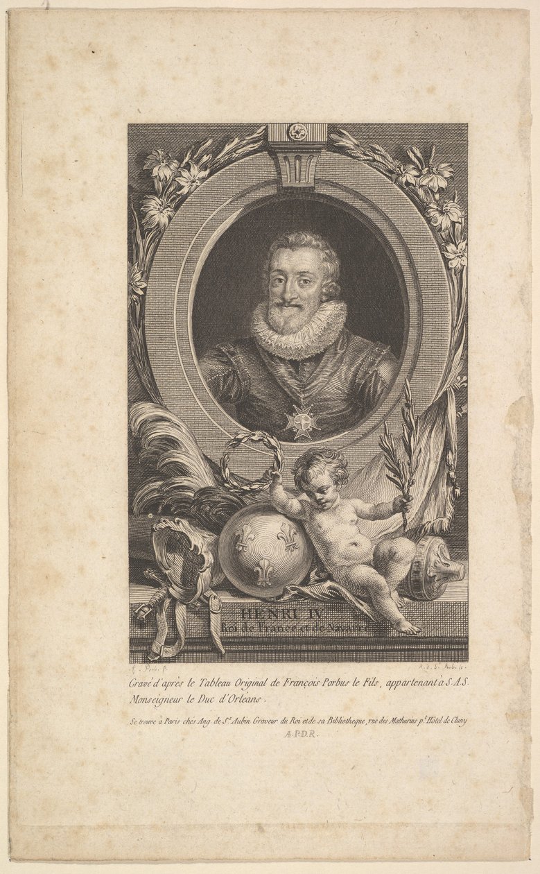 Retrato de Enrique IV de Augustin de Saint Aubin