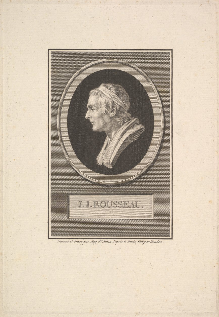 Retrato de J. J. Rousseau, 1801 de Augustin de Saint Aubin