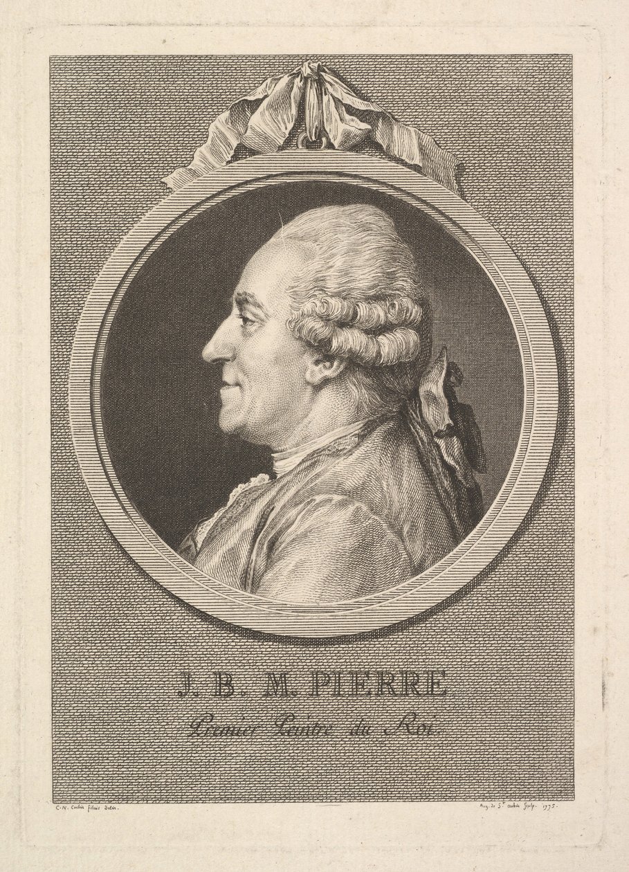 Retrato de Jean-Baptiste-Marie Pierre, 1775 de Augustin de Saint Aubin
