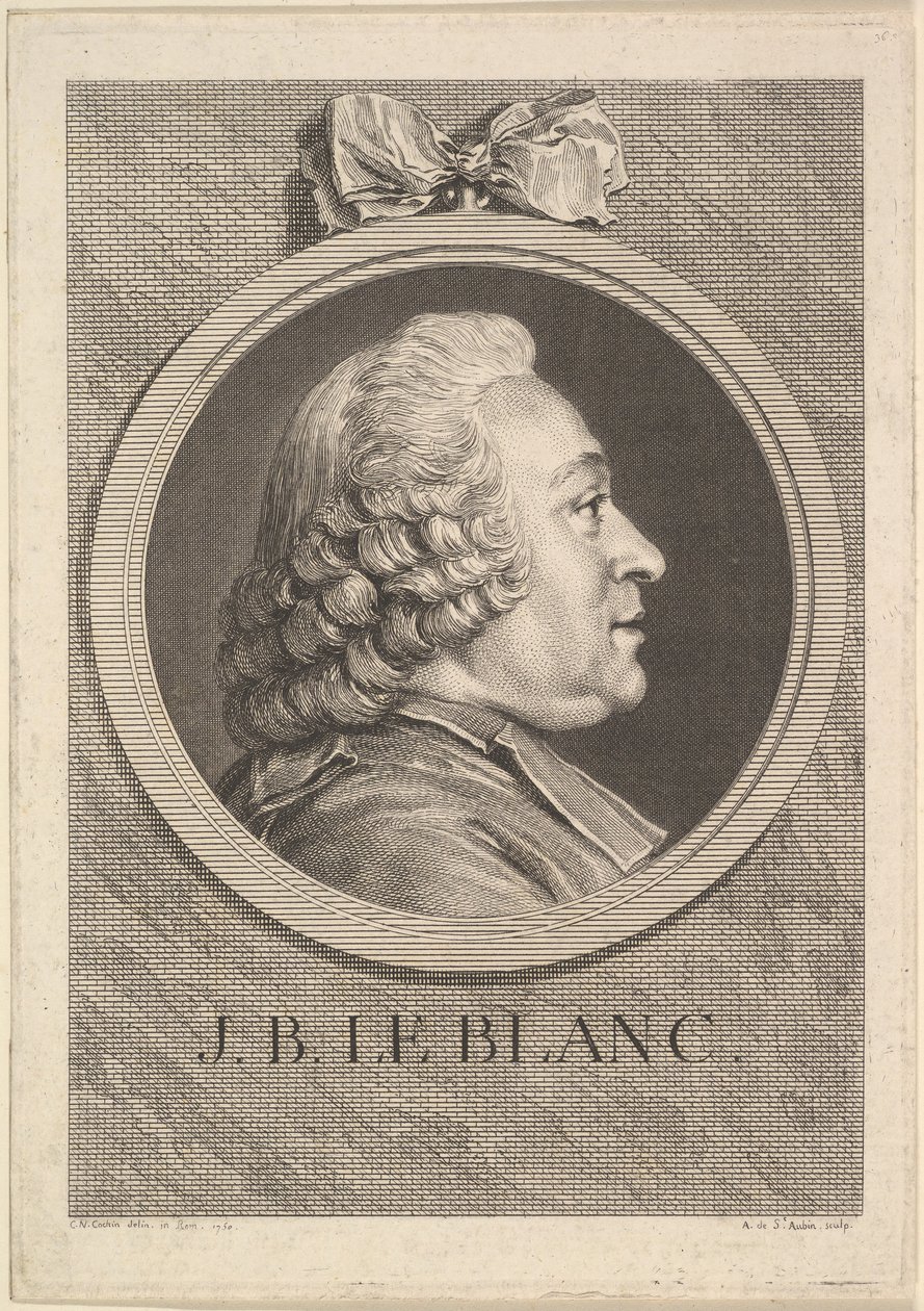 Retrato de Jean-Baptiste Le Blanc de Augustin de Saint Aubin