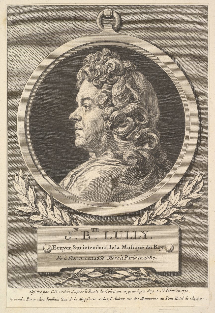 Retrato de Jean-Baptiste Lully, 1770 de Augustin de Saint Aubin