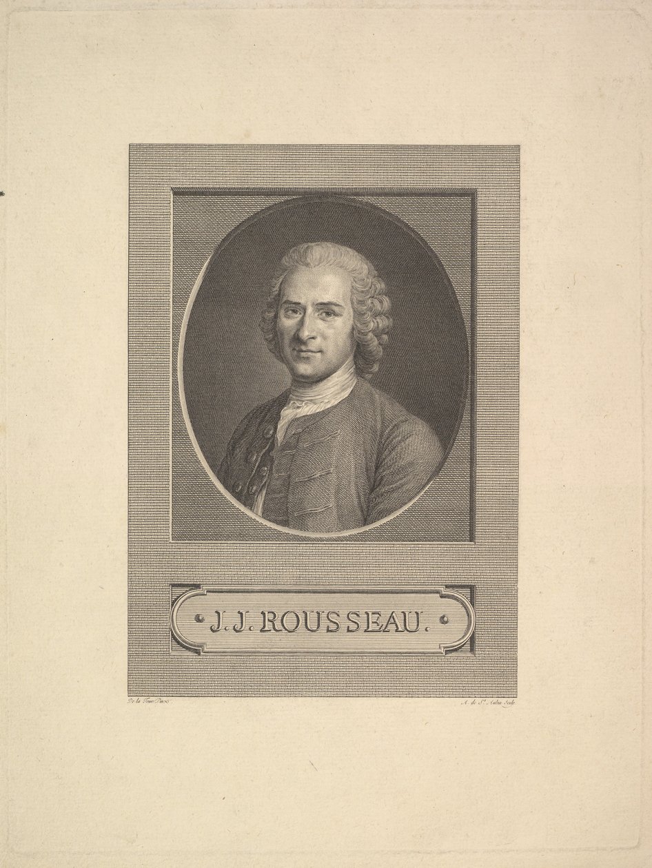 Retrato de Jean-Jacques Rousseau, 1777 de Augustin de Saint Aubin