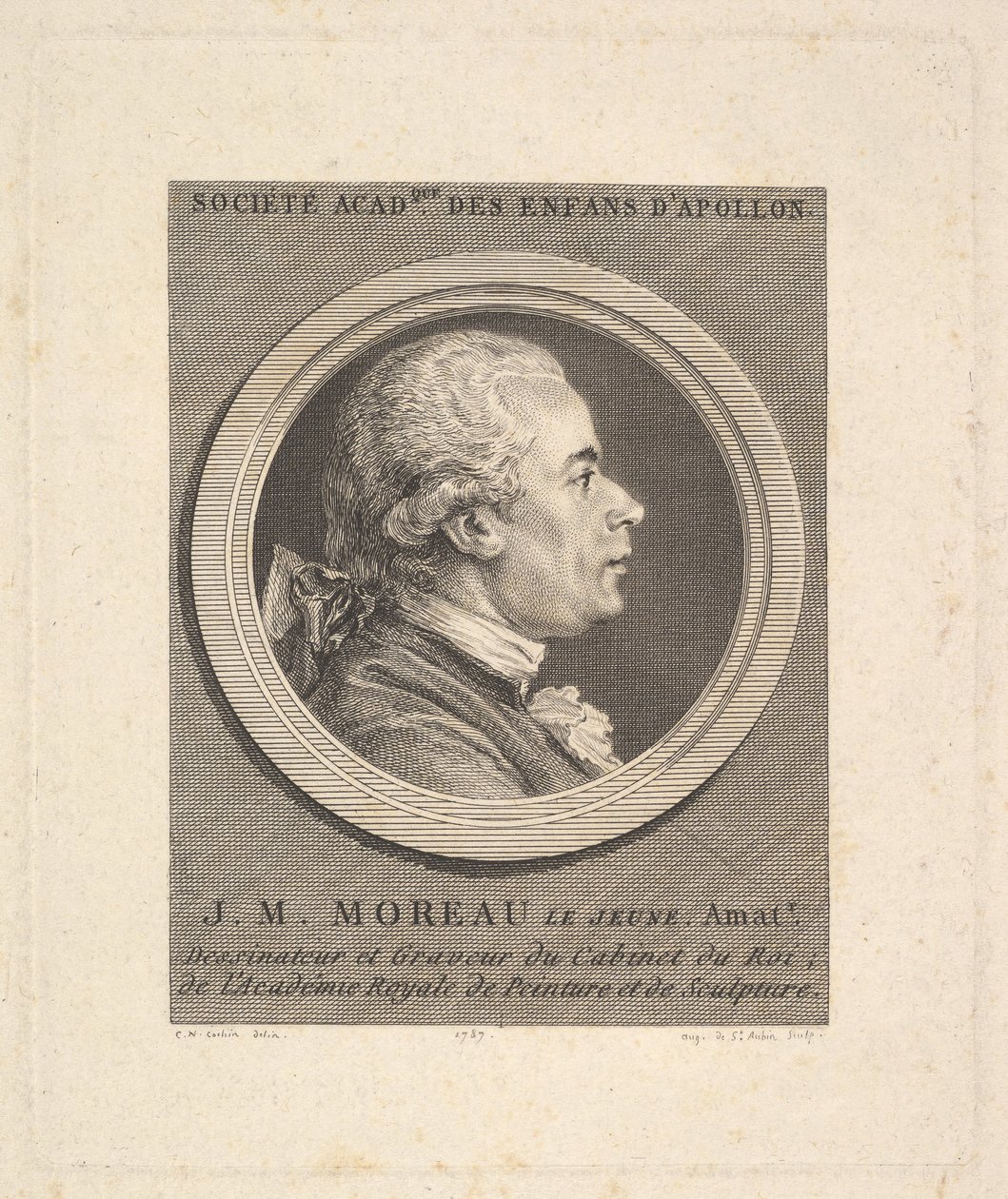 Retrato de Jean-Michel Moreau, 1787 de Augustin de Saint Aubin