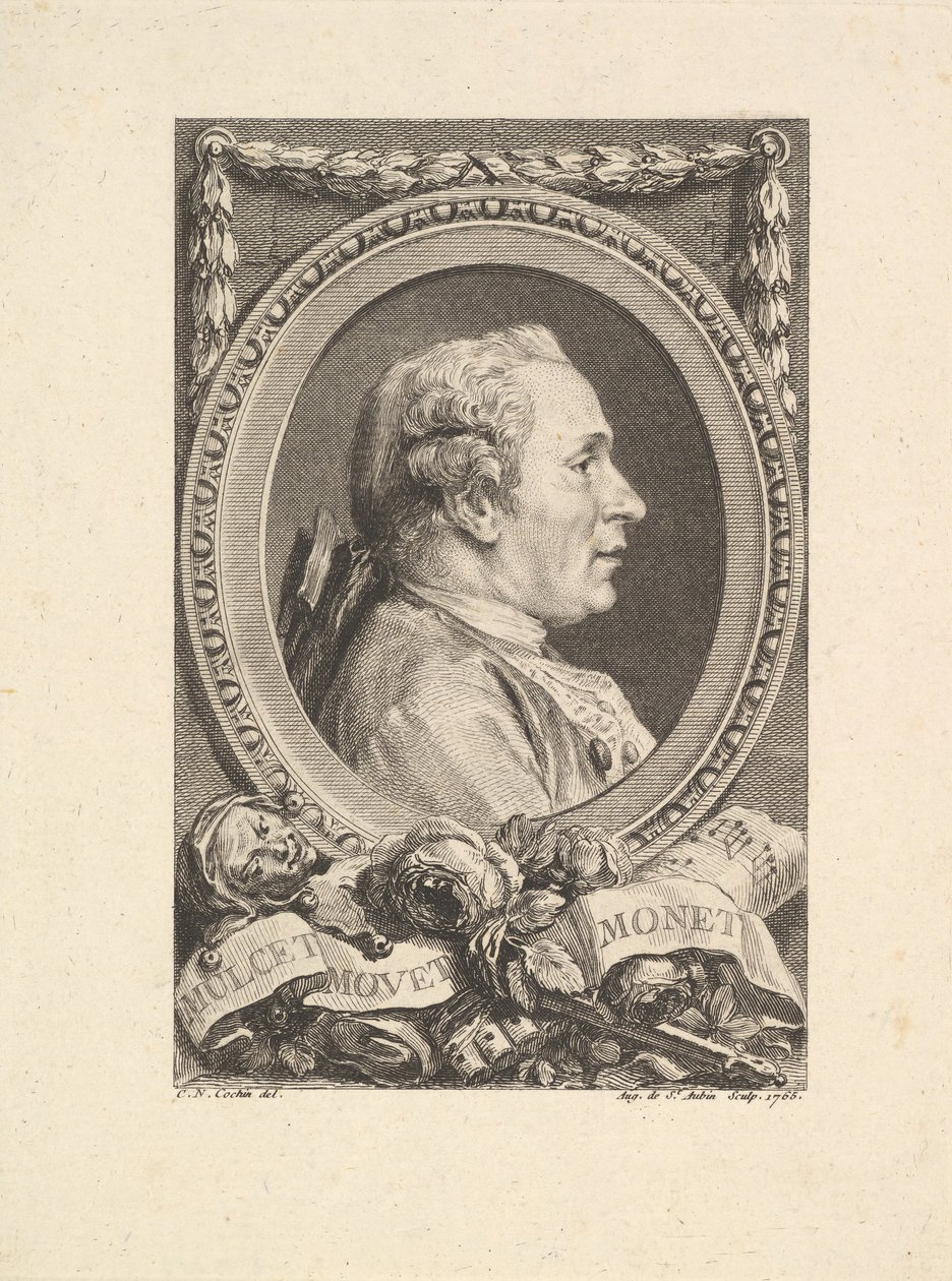 Retrato de Jean Monnet, 1765 de Augustin de Saint Aubin
