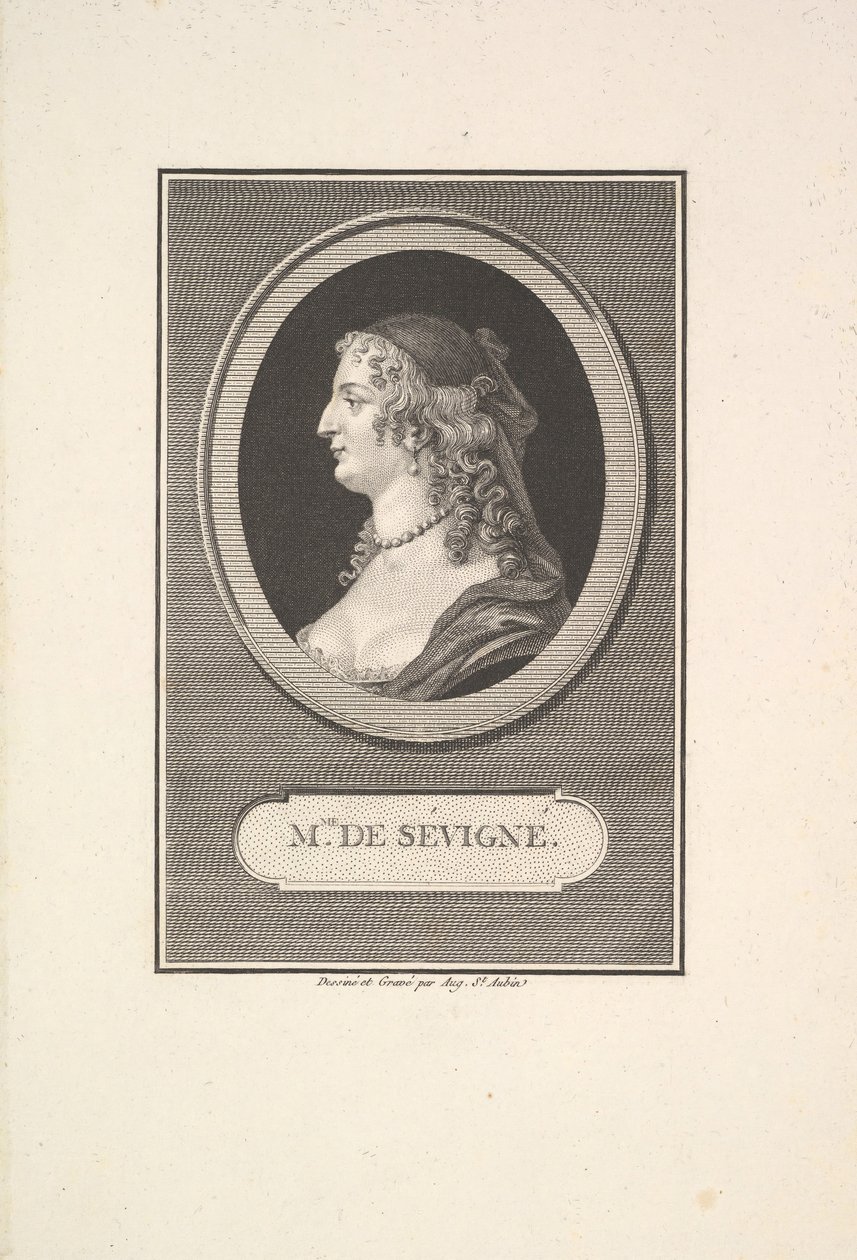Retrato de Marie de Rabutin, Mise de Sévigné de Augustin de Saint Aubin