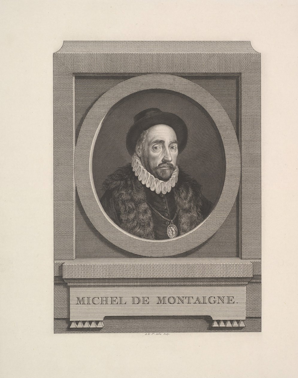 Retrato de Michel de Montaigne, 1774 de Augustin de Saint Aubin