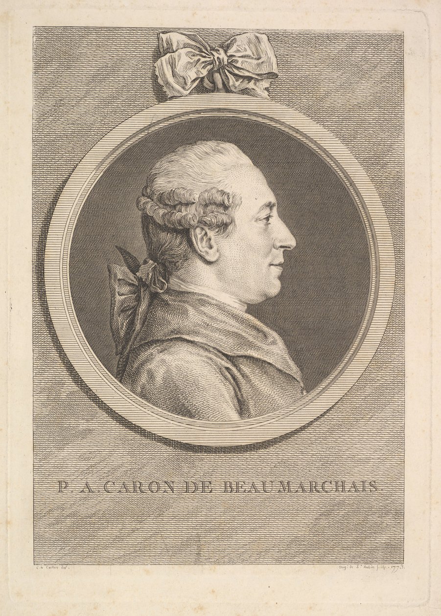 Retrato de P.A. Caron de Beaumarchais, 1773 de Augustin de Saint Aubin