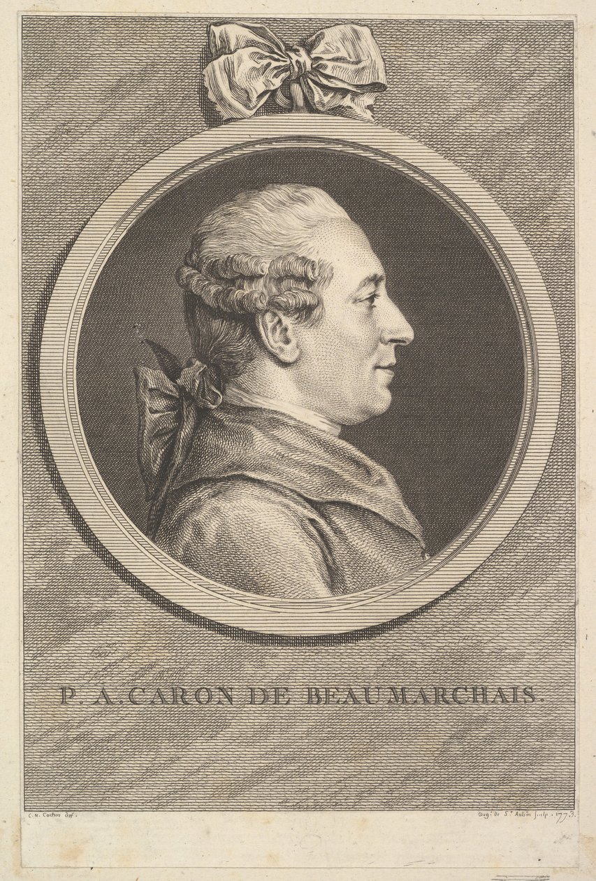 Retrato de P. A. Caron de Beaumarchais de Augustin de Saint Aubin