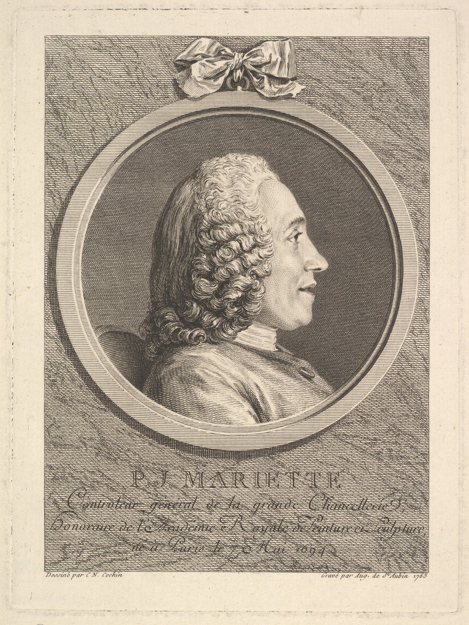 Retrato de Pierre-Jean Mariette, 1765 de Augustin de Saint Aubin