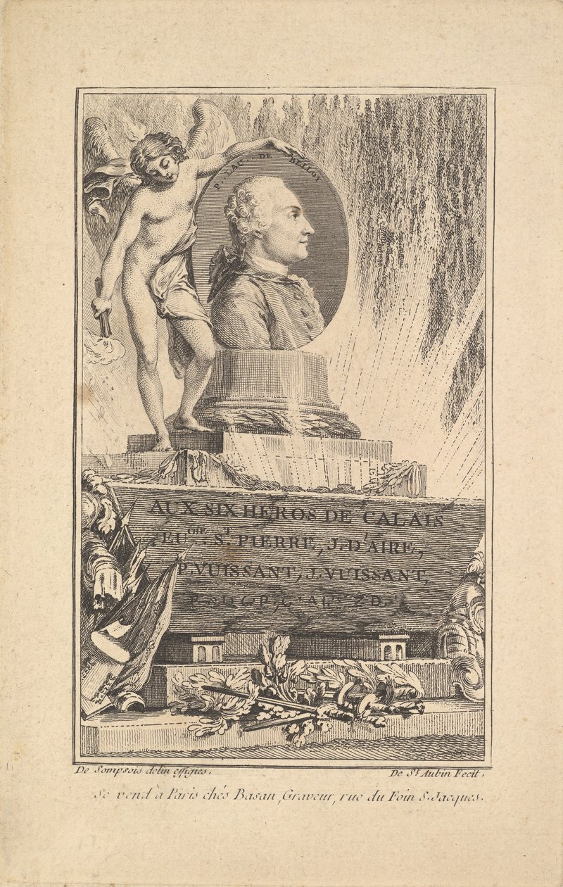 Retrato de Pierre Laurent de Belloy de Augustin de Saint Aubin