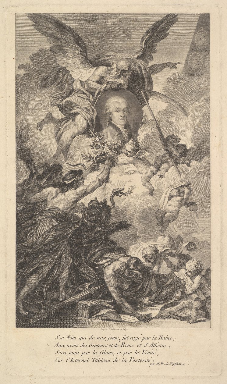 Retrato de Simon-Nicolas-Henri Linguet de Augustin de Saint Aubin