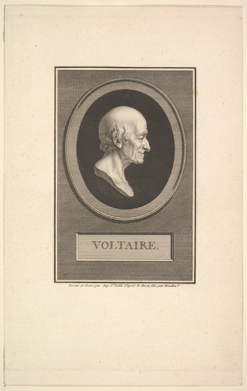 Retrato de Voltaire de Augustin de Saint Aubin