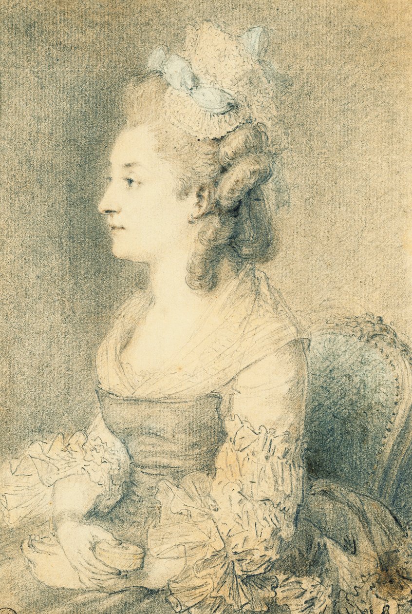 Retrato de la esposa del artista de Augustin de Saint Aubin