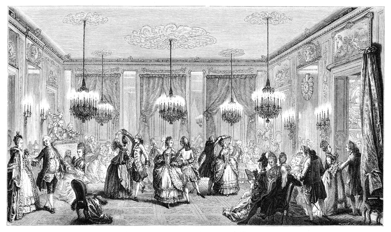 El baile, 1885 de Augustin de Saint Aubin
