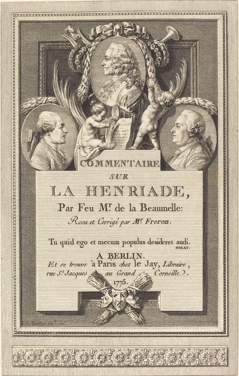 Comentario sobre la Henriada de Augustin de Saint Aubin after Clément Pierre Marillier